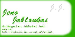jeno jablonkai business card